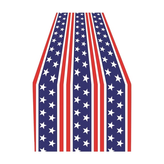 huayou Independence Day Red White Blue Star Decoration Tablecloth, American Flag Element Table Cover, 72.05 x 12.99 inch, for Kitchen, Party, Camping, Picnic, Living Room, Home Decor