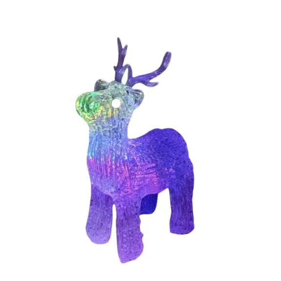 huayou Iridescent Multicolor LED Christmas Reindeer Figurine, Color Changing Light Table Ornament, Decoration for Window Sill, Display Cabinet Top