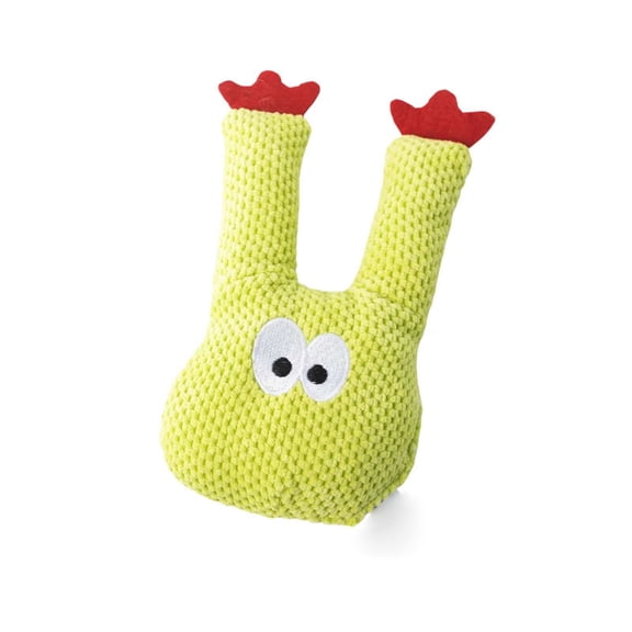 huayou Light Green Bubble Knit Frog Plush Accessory, Red Foot Ornament Embossed Big Eyes, Decoration, for Cat Molar Stress Relief Use, 7.48x4.72 inch