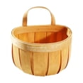 thumbnail image 1 of huayou Natural Wood 6.6x4.7x3.9 Inch Woven Storage Basket, Single Handle Hanging Bin, for Kitchen Wall, Pantry Counter, 1 of 4