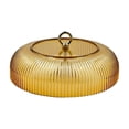 thumbnail image 1 of huayou Orange Vertical Strip Bird Feeder Rain Cover, Wide Dome Wind Shield, Decoration, for Outdoor Hanging Bird Feeder, 9.84x4.72 inch, 1 of 6
