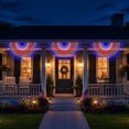 thumbnail image 1 of huayou Patriotic American Half Fan Flag LED Net Lights, Red White Blue Festive Lamps Waterproof Outdoor Decoration, for 4th of July Independence Day Garden Yard Porch Home Decor, 3pcs, 1 of 8