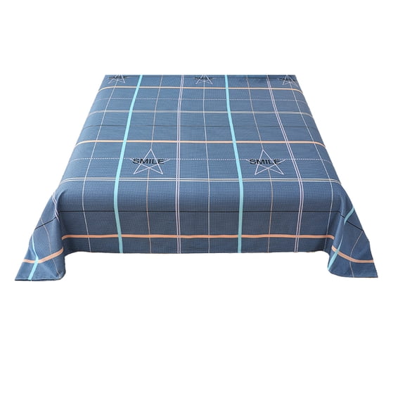 huayou Plaid Star Print Thick Flat Bed Sheet 78.74x90.55 Inch Soft Breathable Double Size Bed Linen for Bedroom Home Decoration