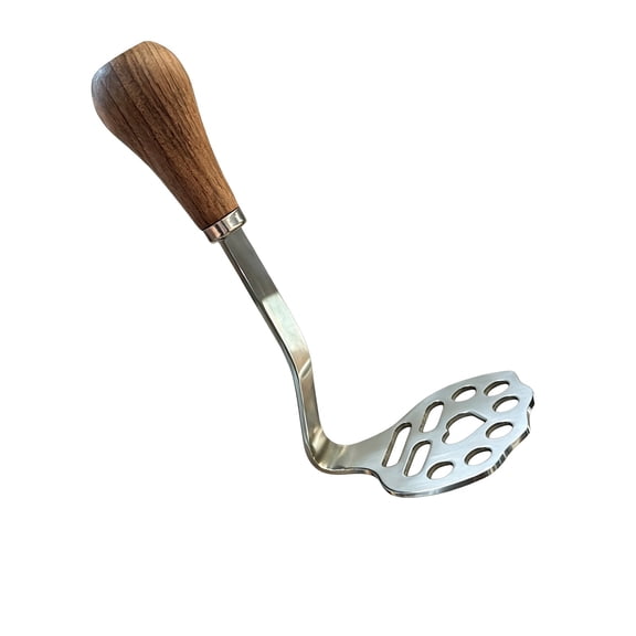 huayou Potato Masher Decoration, Stainless Steel Standing Mashing Tool with Solid Wood Handle, Multi Purpose Kitchen Cooking Utensil