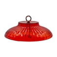 thumbnail image 1 of huayou Red Vertical Rib Bird Feeder Weather Shield, Round Ring Top Handle, Decoration, for Backyard Wild Bird Feeding Protection Supply, 1 of 6