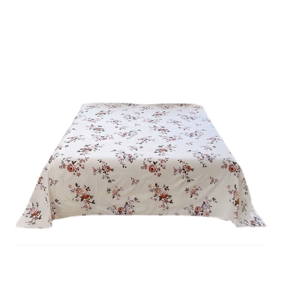 huayou Romantic Rose Floral Print Soft Flat Bed Sheet 90.55x62.99 Inch Easy Care Mattress Cover for Bedroom Home Decoration