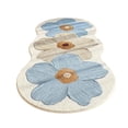 thumbnail image 1 of huayou Scalloped Wavy Shape Rug, with Cute Flower Decoration, 62.9 x 19.6 in, for Living Room Bathroom Bedroom Entryway, Office, Home Decor, 1 of 6