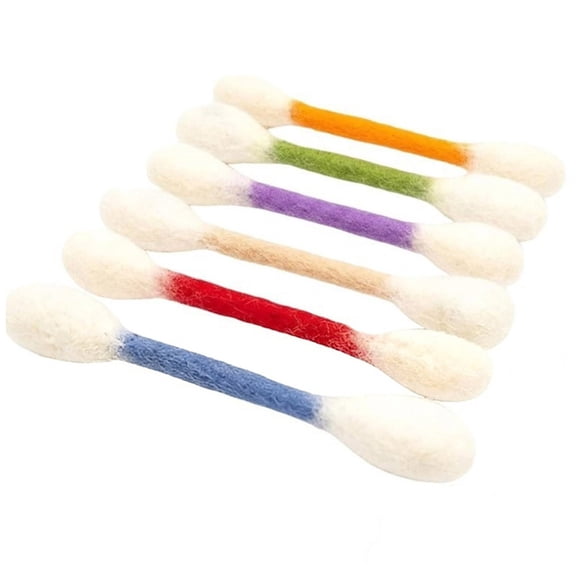 huayou Simple Cats Pets Cotton Swab Set, 6Pcs Cozy Soft Swab Set, for Cats Pets Daily Home Use