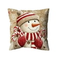 thumbnail image 1 of huayou Snowman Candy Cane Vintage Christmas Throw Pillow Cover 17.72×17.72in Soft Cushion Case for Sofa Couch Bedroom Living Room Farmhouse Holiday Decoration, 1 of 6