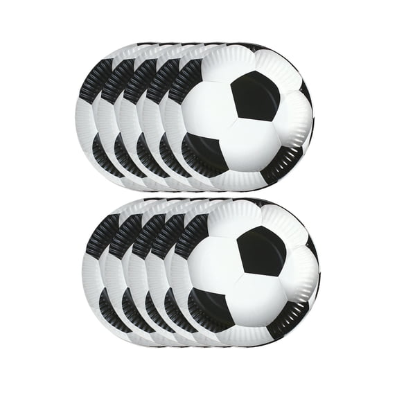 huayou Soccer Party Tableware Decoration Set, 10 Pcs Disposable 7 Inch Paper Plates, for Sports Theme Birthday Celebrations And Game Day Party