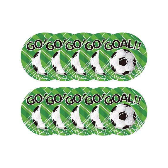 huayou Soccer Theme Party Supplies, 10 Pcs 9 Inch Paper Plates Party Disposable Tableware Set, for Sports Theme Party and Game Day