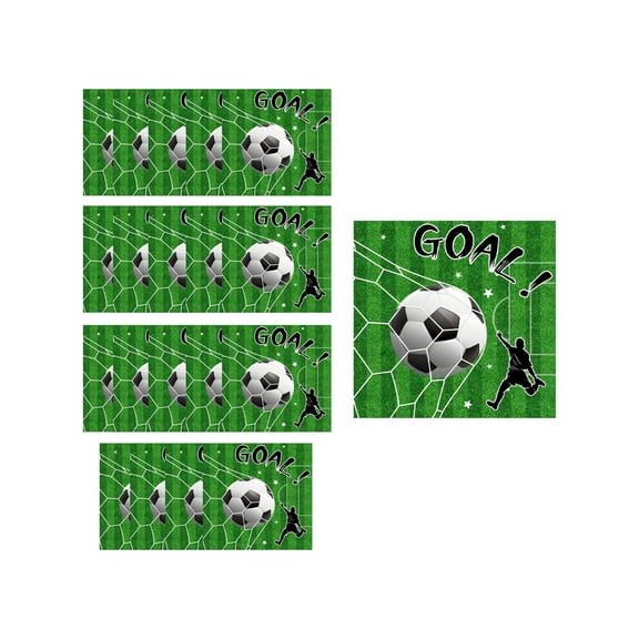 huayou Soccer Theme Party Supplies Set, 20 Pcs Disposable Napkins, for Football Theme Party Celebration