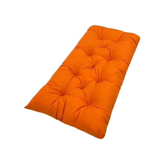huayou Solid Orange Tufted Bench Seat Cushion 19.68x39.37 Inch Thick Soft Rectangular Pad for Swing Long Chair Home Decoration