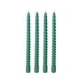 thumbnail image 1 of huayou Teal Green Twisted Taper Candles Set of 4, Unscented Long Wax Sticks, Decoration, for Wedding Decorative Use, Modern Minimalist Table Decor, 9.84x0.78 inch, 1 of 5