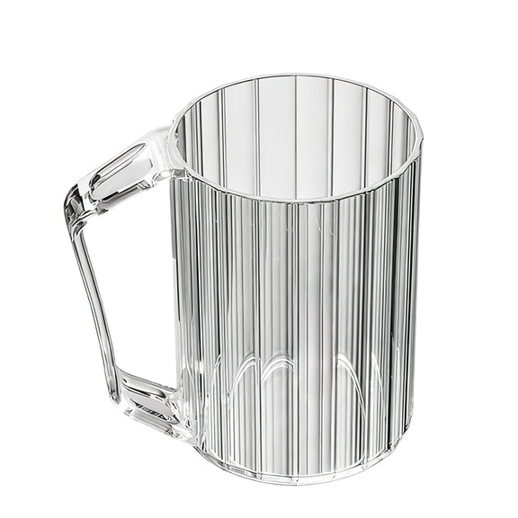 huayou Vintage Fluted Clear Glass Mug, Durable Stackable Mug for Kitchen Bar Office & Dinner Table