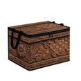 thumbnail image 1 of huayou Vintage Pattern Storage Bin, 16.8x11.8x11.8 Inch Collapsible Fabric Storage Box with Handles, Decorative Organizer for Home and Camping, 1 of 6