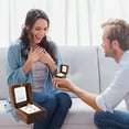 thumbnail image 1 of huayou Walnut Wood Triple Slot Ring Box, Clear Window Wooden Jewelry Case, Decoration, for Wedding Decorative Use, Wedding Ring Ceremony Display & Gift Packaging, 1 of 7