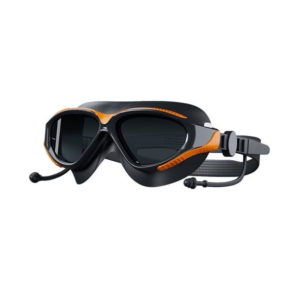 huayou Waterproof Silicone Swim Goggles with Built-in Ear Plugs, Durable Wide View Snorkel Goggles for Pool Beach