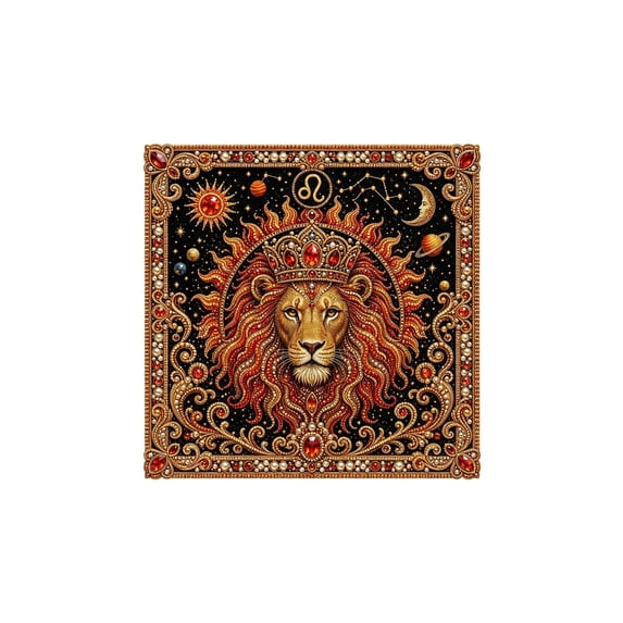 huayou Zodiac Diamond Painting Art Kit, Constellation Pattern Partial Drill Crystal Art Canvas for Wall Home Decor, Horoscope Theme Designs