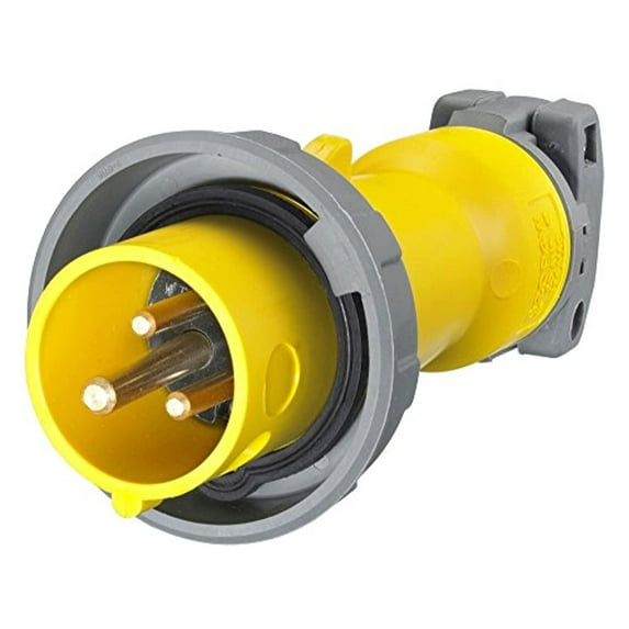 hubbell hbl320p4w pin and sleeve iec plug, 2 pole, 3 wire, 20 amp, 125v, watertight