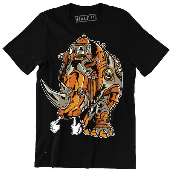 huge Mechanical Rhino Wearing A Lot Of Steampunk Style Men's T-Shirt