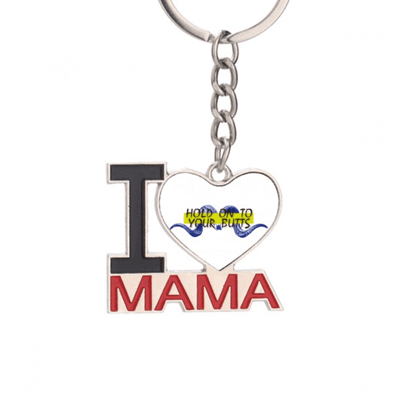 huge horns grip bs art deco fashion Keychain Metal Keyring Holder Love MAMA Mother