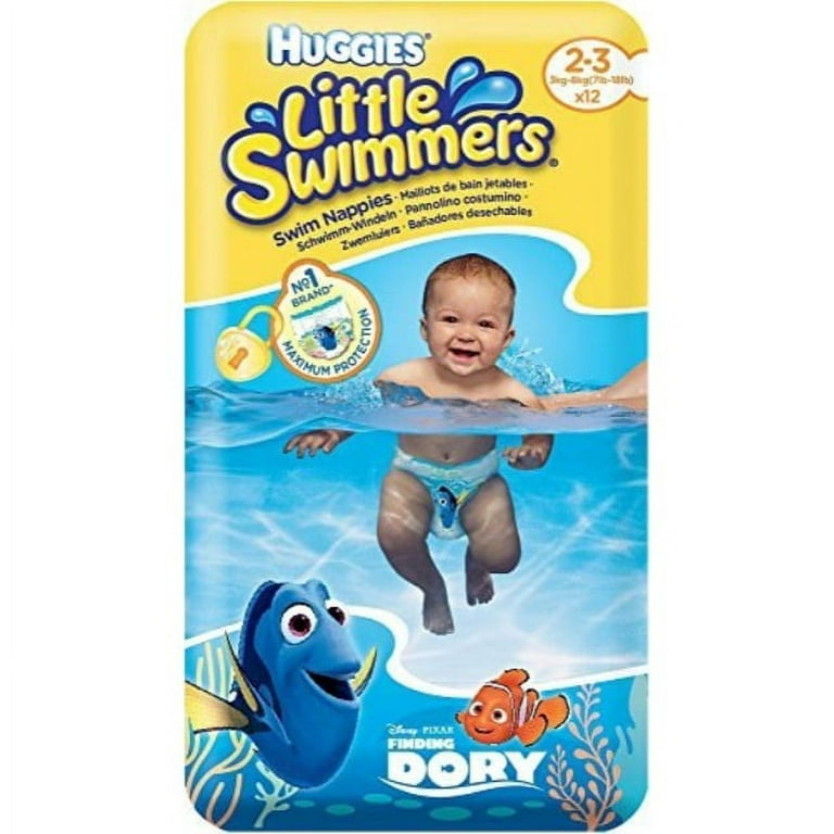 huggies little swimmers disposable swim diapers, x-small (7lb-18lb.),  12-count 