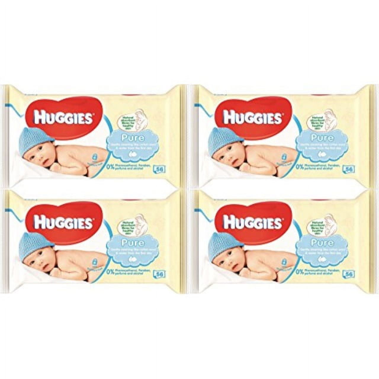 Huggies Pure Extra Care Baby Wipes 56hp : : Baby Products
