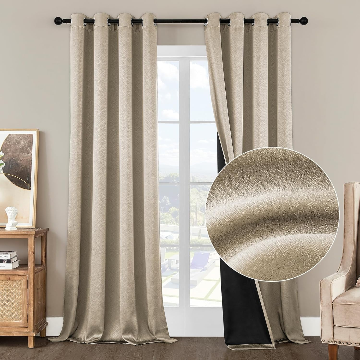 hujikou Mustard Yellow Blackout Curtains for Bedroom and Living Room 2