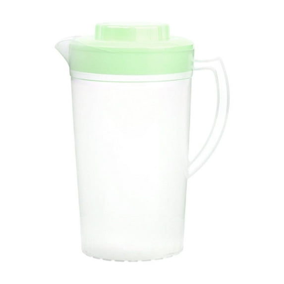 hulanddfd 1/2 Gallon Drink Dispenser for Parties, 68oz(2000ml) Clear Plastic Water Pitcher with Lid for Cold Drinks Beverage Container for Juice Tea Soda and Lemonade(Green)