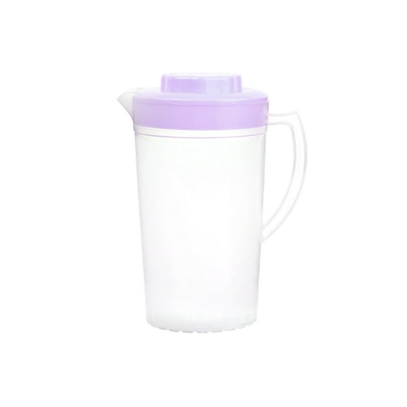 hulanddfd 1/2 Gallon Drink Dispenser for Parties, 68oz(2000ml) Clear Plastic Water Pitcher with Lid for Cold Drinks Beverage Container for Juice Tea Soda and Lemonade(Purple)