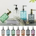 thumbnail image 1 of hulanddfd 12oz Glass Soap Dispenser, Refillable Kitchen Liquids Hand Soap Dispenser Bathroom Shampoo Shower Gel Bottle Hand-Pump Dispenser for Bathroom Kitchen Hotel Decor(Purple), 1 of 6
