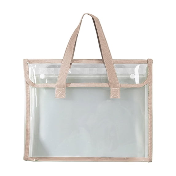 hulanddfd 13 Pockets Expanding File Accordion Folder for A4 Paper, Portable Briefcase File Case with Handles Transparent Document Paper Storage Bag for Travel Home Office(Khaki)