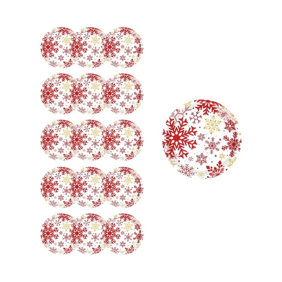 hulanddfd 16 Pcs Red Snowflake Tableware, 7 inches Round Paper Plates with Snowflake Patterns Disposable Paper Tableware for Dining Table Festive Party Supplies
