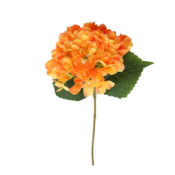 hulanddfd 18" Artificial Hydrangea Flowers, Orange Hydrangea Artificial Flower with Stems Fake Flowers for Wedding Bouquet Landscaping Home Decor