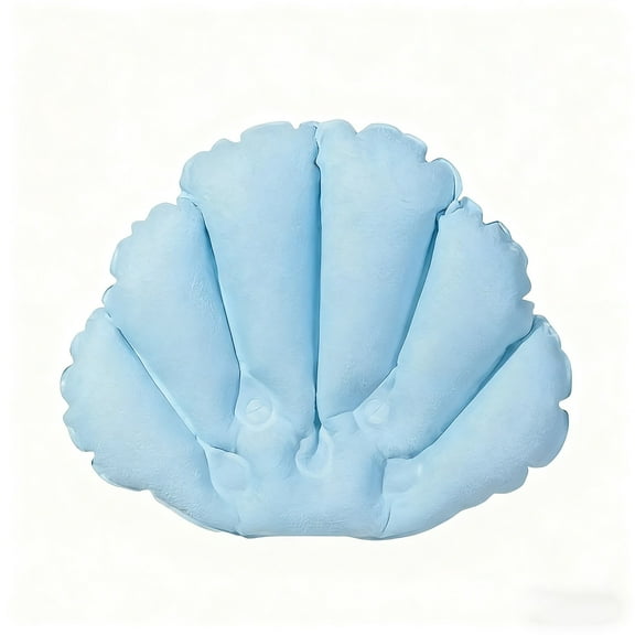 hulanddfd 2 Pack Inflatable Bath Pillows, Super Soft Seashells Shaped Bathtub Spa Pillows Comfortable Soft Cushion for Neck and Head(Light Blue)