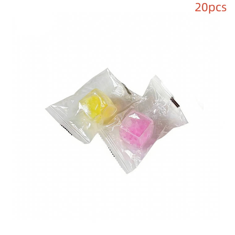 hulanddfd 20 Pcs Ice Cubes Sensory Toys, 1.18" Square Shape Anxiety Sensory Squishys Fidget Toys Slow-Rising Cubes for Adults, Silicone Squishys Balls, Easter Basket Fillers and Party Favors