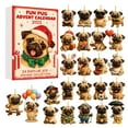 thumbnail image 1 of hulanddfd 2025 Pug Advent Calendar - Christmas Countdown Calendar with 2D Xmas Decorative Pendant 24 Days of Surprises Holiday Gift for Family, 1 of 5