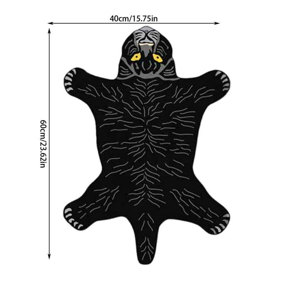 hulanddfd 23.62x15.75in Leopard Rug Microfiber Faux Animals Bath Mats Area Carpet Non-Slip Vintage Decor for Shower Bath Tubs Living Room kitchen Floor Mats