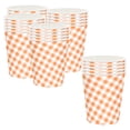 thumbnail image 1 of hulanddfd 25 Pcs Thanksgiving Paper Cups, 3.8"x3" Paper Cups with Orange and White Plaid Patterns Disposable Tableware for Family Gatherings Dining Table Decor Thanksgiving Birthday Party Supplies, 1 of 7