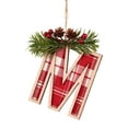 thumbnail image 1 of hulanddfd 26 Letter Ornaments Christmas Tree Decoration - Wood Christmas Tree Hanging Pendant for Xmas Tree, Xmas Alphabet Letters Ornaments for Home Decor, Gifts for Family Friends-Letter M, 1 of 7