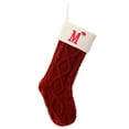 thumbnail image 1 of hulanddfd 26 Letters Christmas Stockings, 18inches Red Knitted Stocking with White Cuff and Red Embroidered Initials Christmas Stocking Gift Bag for Xmas Tree Indoor Home Decor Gift for Family, 1 of 5