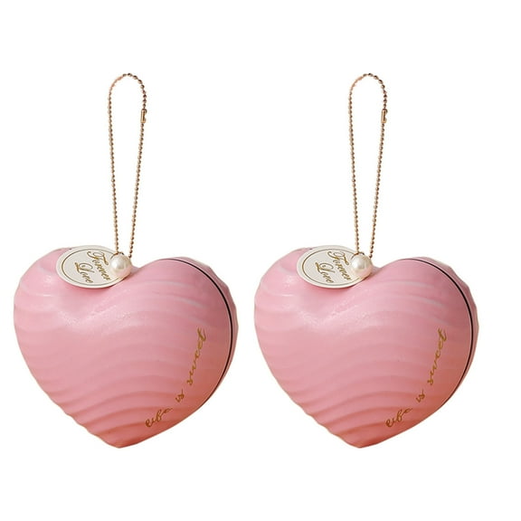hulanddfd 2pcs Mini Heart-Shaped Gift Box-3.74"x3.26", Pink Iron Box with Sealing Lid Wedding Candy Box for Holiday Gift Wrapping Reusable Storage Organizer Case for Dining Table Kitchen