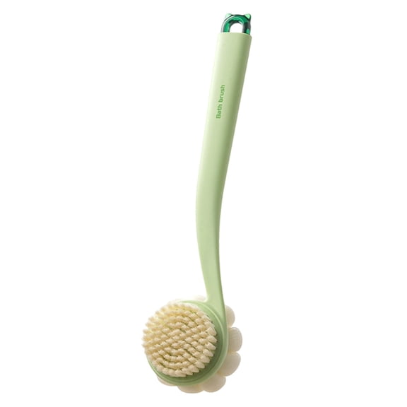 hulanddfd 3-in-1 Shower Brush - 14.6" Double-Sided Bath Brush With Long Handle Scrubbers Brush for Foot and Back 1pc Green