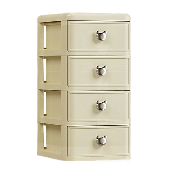 hulanddfd 4 Drawers Makeup Organizer Storage Box Vanity Cosmetics Organizer Bathroom Counter Dresser Drawer Storage Plastic Sturdy Space-Saving Multi-Purpose