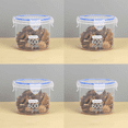 thumbnail image 1 of hulanddfd 4 Pack Clear Plastic Airtight Pantry - Sealed Cans Food Containers with Lids Kitchen and Refrigerators Storage Tanks Reusable Jars for Grains Miscellaneous Grains and Snack, 1 of 2