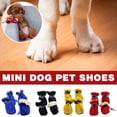 thumbnail image 1 of hulanddfd 4 Pack Dog Shoes for Small Dogs, Non-Slip Winter Dog Booties with Reflective Straps Fleece Warm Snow Booties for Indoor Outdoor(Red), 1 of 6