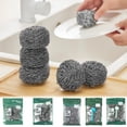 thumbnail image 1 of hulanddfd 4 Pack Stainless Steel Wool Scrubber Scrubbing Scouring Pads Heavy Duty Scrubbers for Kitchen Pots Pans Bathroom, 1 of 6