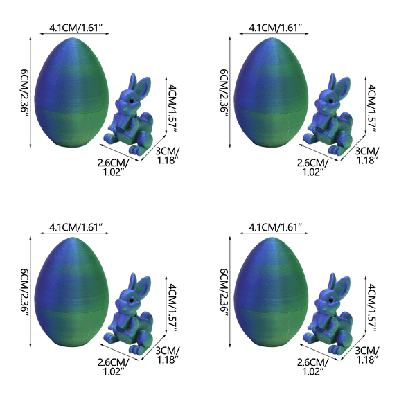 hulanddfd 4 Pcs Fingers Easter Egg, Funny 3D Printed Fingers Egg with Bunny Inside Easter Basket Stuffers Gifts Home Executive Desk Decor, Easter Surprise Rabbits Eggs