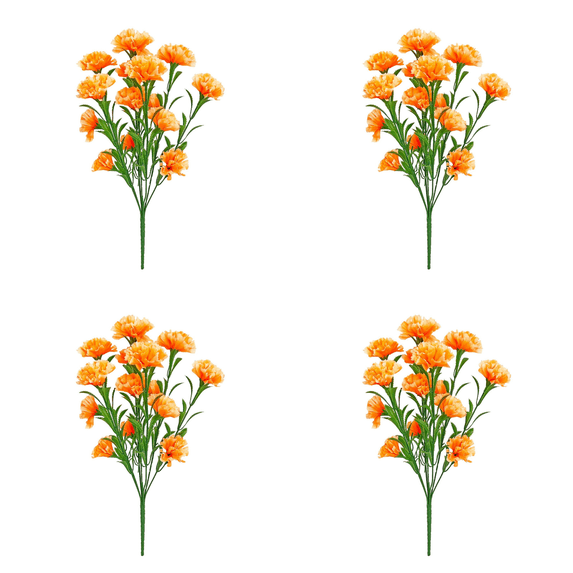 hulanddfd 4 Pcs Purple Carnations Artificial Flowers, 7 Heads Fake Carnation Bouquets 16.92" Silk Flowers for Wedding Centerpieces Dining Table Home Party Birthday Decor, Mothers Day Gift